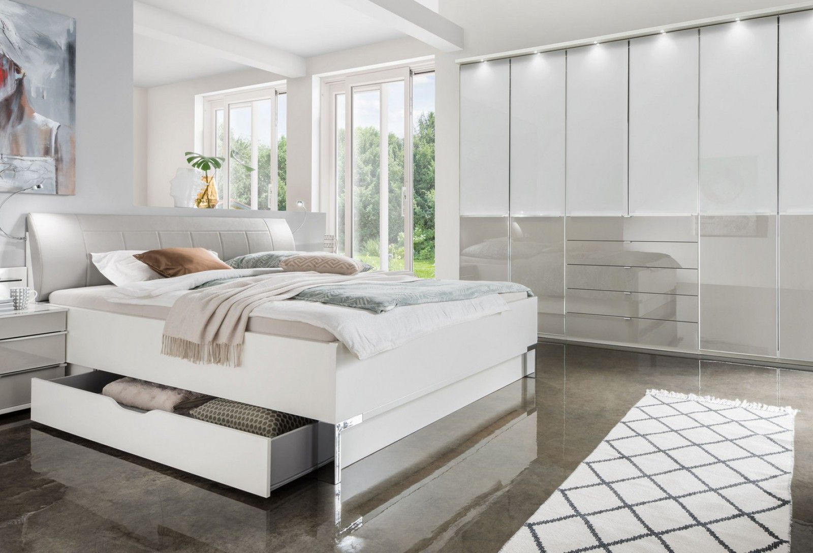 SHANGHAI-2csm_Schlafzimmer_modern_Weiss_Glas_weiss_Glas_Kieselgrau_Kleiderschrank_Bett_180x200cm_1_9c02e1acc3
