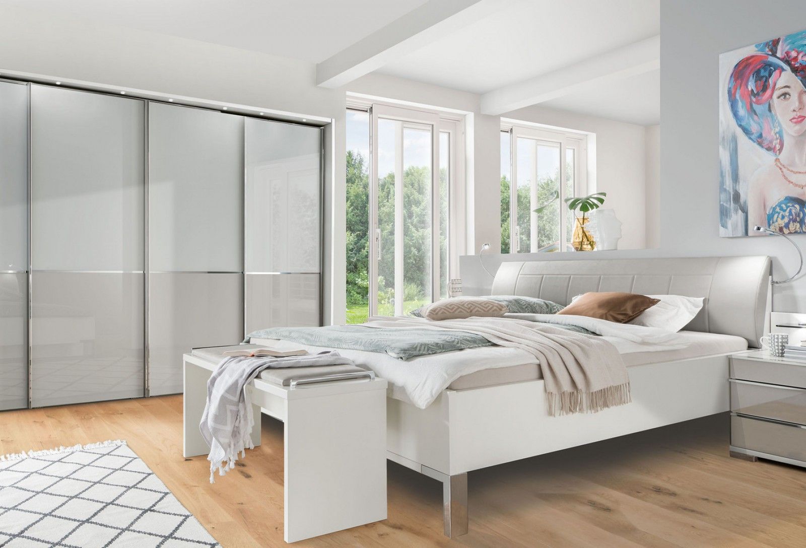 SHANGHAI-2csm_Schlafzimmer_modern_Weiss_Glas_weiss_Glas_Kieselgrau_Kleiderschrank_Bett_180x200cm_2_76fc004fb9