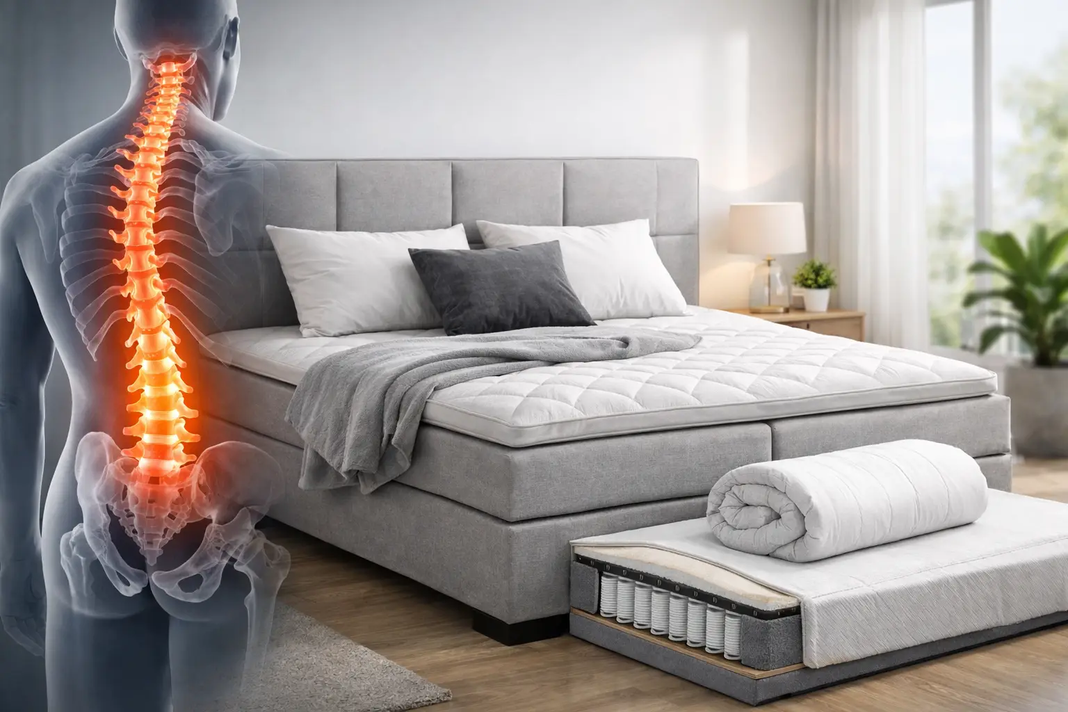 Pregled boxspring postelj za hrbtenico