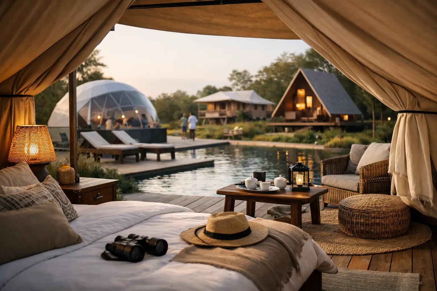 Oprema glamping hiš in resortov na ključ